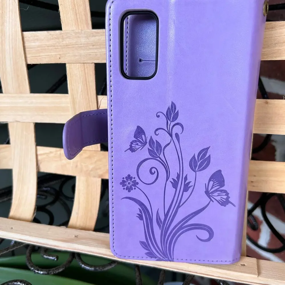 Phone Case Wallet Lavender Butterfly OnePlus Nord 6.5